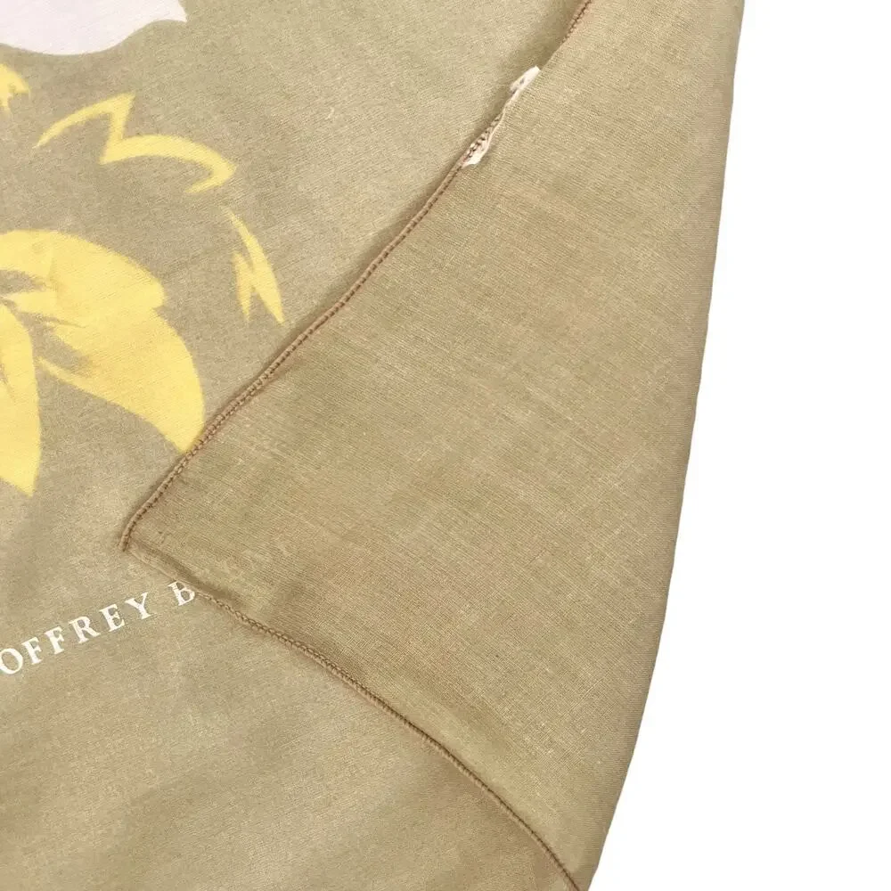 Vintage Geoffrey Beene Colorful Tropical Hawaiian Beach Print Cotton Scarf Shawl